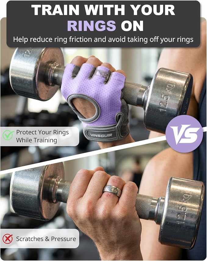 VINSGUIR Workout Gloves for Women and Men, Breathable Weight Lifting Gloves for Gym Exercise, Fitness, Training, and Cycling, with Excellent Grip and Cushion Pads