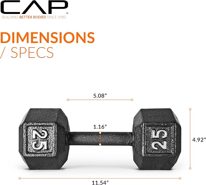 CAP Barbell Cast Iron Hex Dumbbell | Multiple Options