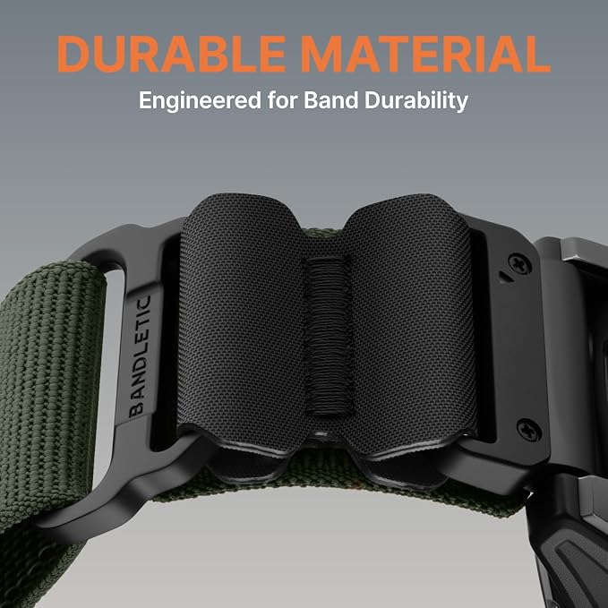 Bandletic Quick Fit 22mm Compatible with Garmin Instinct 3 2 Watch Band | CSPE Rib Bonds Buckle,Durable,Adjustable for Fenix 8 E 47mm/7 6 Pro/5 Plus/Forerunner 965/955/945/Approach S70/S62/S60/Epix