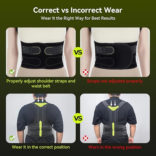 Posture Corrector for Women & Men, Breathable Full Back Brace Support for Hunchback, Adjustable Invisible Shoulder Straightener for Upper & Lower Back Pain Relief, Daily Wear for Office & Home