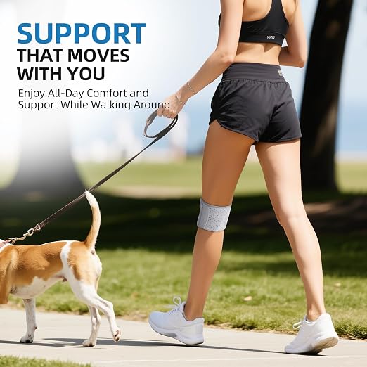 CAMBIVO Patella Tendon Support Knee Strap with Gel Pad and Side Stabilizers, Lightweight Knee Brace for Women and Men, Adjustable Knee Support for Knee Pain Relief, Running, Workouts (Gray, L/XL)