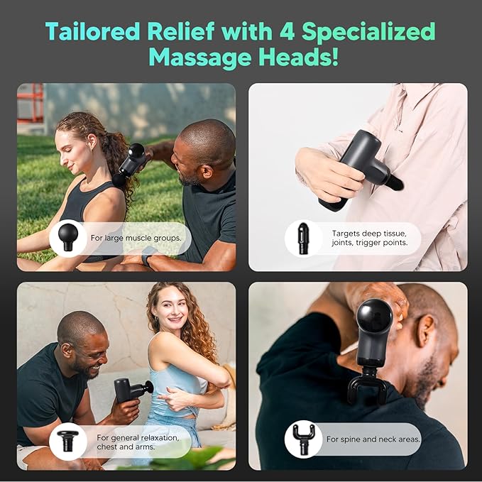 arboleaf Mini Massage Gun, Deep Tissue Percussion Massager Back Pain Relief | portable travel size, ultra-quiet, gift for men and women