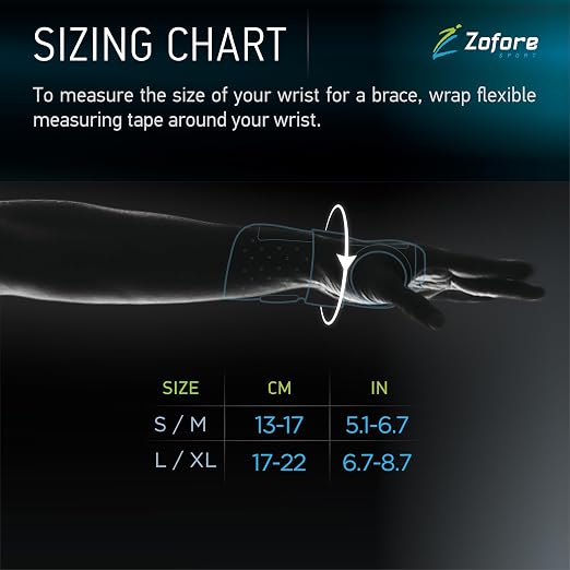 ZOFORE SPORT Carpal Tunnel Wrist Brace Support with 2 Straps and Metal Splint Stabilizer - Helps Relieve Tendinitis Arthritis Carpal Tunnel Pain - Reduces Recovery Time for Men Women - Left (L/XL)