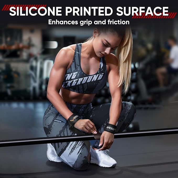 Weight Lifting Straps for Weightlifting, Lifting Wrist Straps Gym, Deadlift Strap, Anti Slip Silicone Weightlifting Strap Men Women Powerlifting, Strength Training
