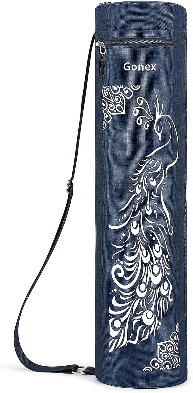 Gonex Yoga Mat Bag, Full-Zip Mat Carrier | 600D Oxford Fabric, Wet Pocket, Front Zip Pocket, Adjustable Strap, Fits Mats up to 26"