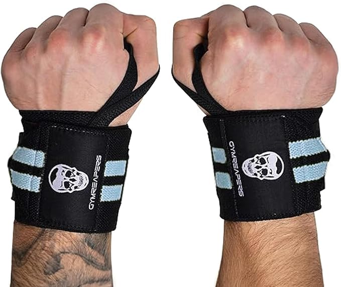Gymreapers Weightlifting Wrist Wraps (IPF Approved) Professional Quality Wrist Support with Heavy Duty Thumb Loop - Best Wrap for Powerlifting Competition, Strength Training, Bodybuilding