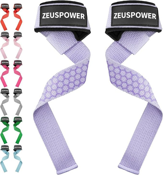 Lifting Straps Wrist Straps for Weightlifting Gym Straps Weight Lifting Deadlift Workout Women Men Dumbbell Straps for Hand RDL Strap Exercise Straps Dead Lift Cotton Neoprene Padded Zeus Power
