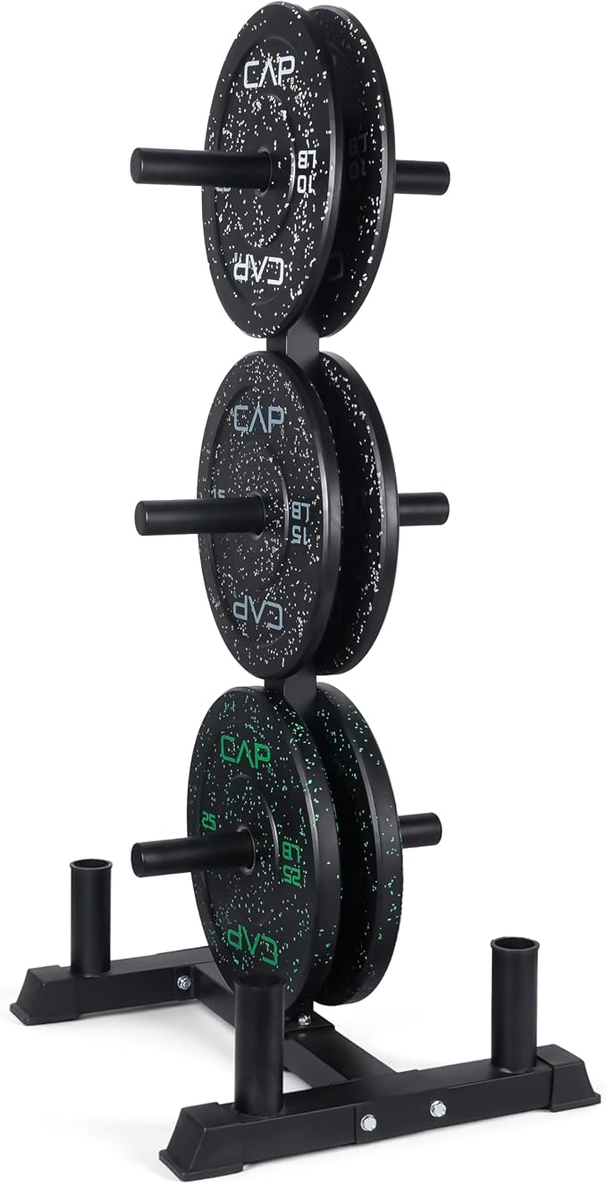 CAP 2-inch Olympic Bumper Plate Weight Set | 100-370 lbs | Multiple Colors | Storage Rack Optional