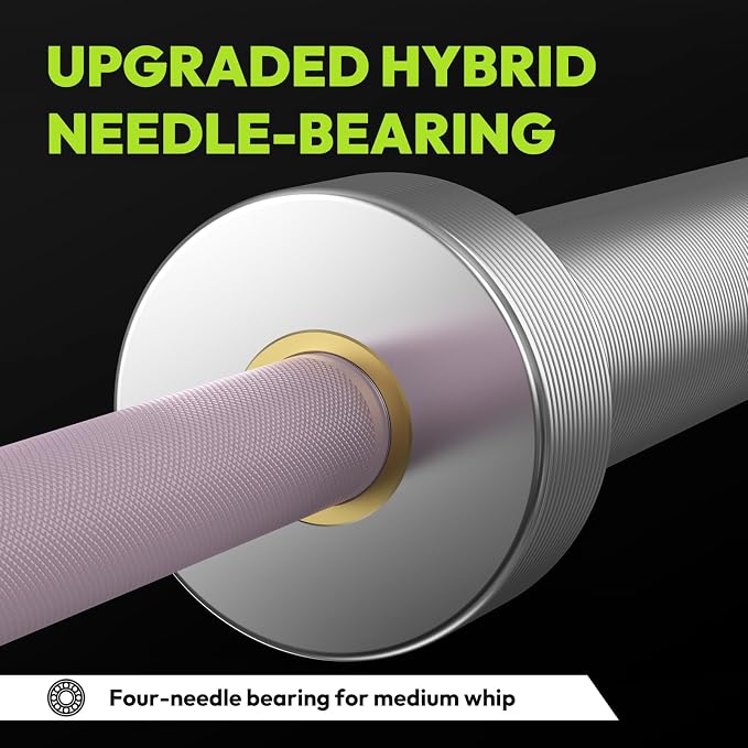 HANDBODE 35 lb Olympic Barbell 6.5 ft, 2 Inch Womens Bars, 1000 lb Capacity | Spring Steel Construction, Knurled Grip, Weightlifting, Bench Press, Deadlift, Squat, Home Gym Strength Training