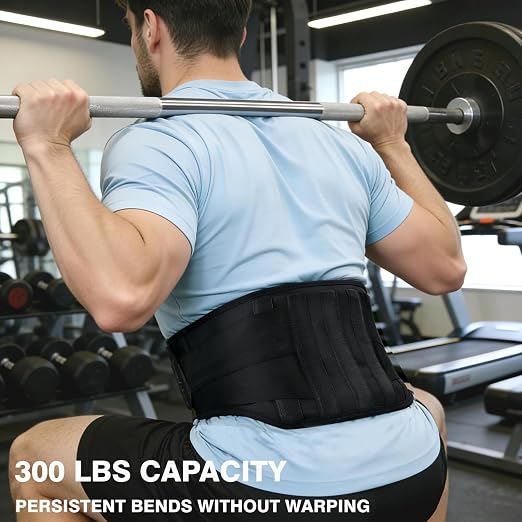 Wide Back Brace for Plus Size Men Lower Back Pain Support | Plus Size Back Brace, Lumbar Support Belt, 5 Removable Metal Stays, Work, Sciatica & Herniated Disc Relief (X-Large: 41"-43")