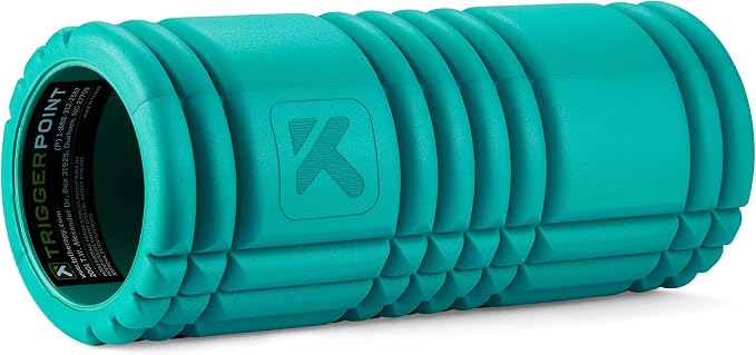 TriggerPoint Grid Patented Multi-Density Foam Massage Roller for Exercise, Deep Tissue and Muscle Recovery - Relieves Muscle Pain & Tightness, Improves Mobility & Circulation (13"), Teal