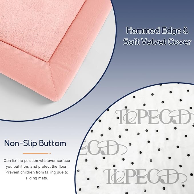Baby Play Mat for Floor Nursery Rug Muscle Mat Area Rug Playroom Rug 39"x59" Playpen Mat Elastic Foam 1.3" Thick Crawling Mat for Babies,Toddlers, Infants, Kids,Light Pink