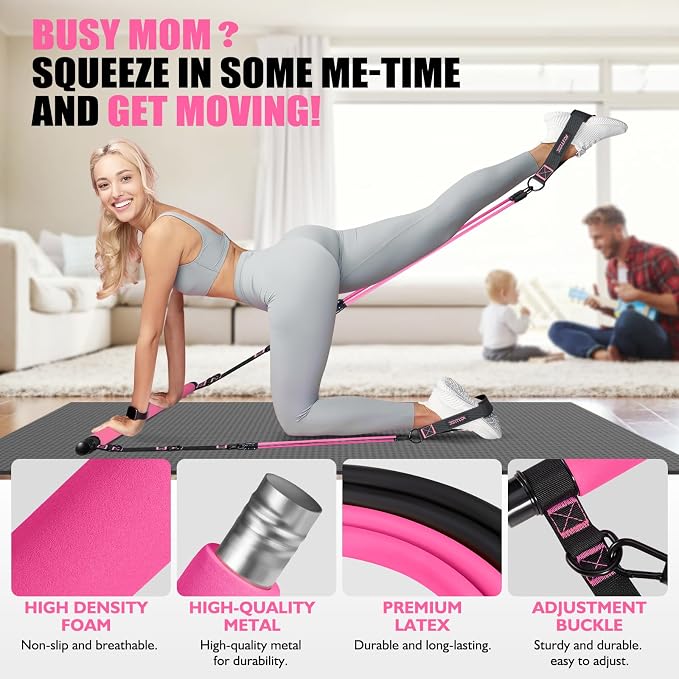 KUTIZE Pilates Bar Kit with Resistance Bands, Pilates Equipment, Multifunctional Pilates Bar for Women & Men, Pilates kit for Hip, Back, Arm, Full-Body Workouts, Home Gym Strength Training Equipment