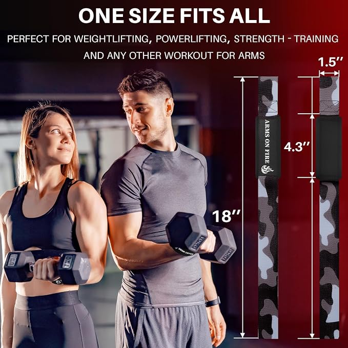 TECEUM Neoprene Padded Cotton Lifting Straps for Weightlifting, 1 Pair