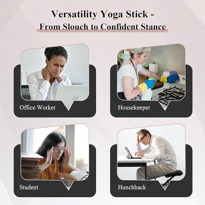 PAETA Yoga Stick for Stretching, 5ft Exercise Stick for Mobility & Flexibility, Bamboo Stretch Bar and Posture Pole with Non-Slip Grip - Includes Free Video Guide