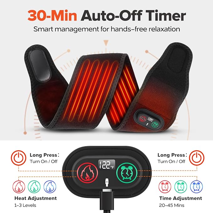 Rechargeable Cordless Elbow Heating Pad Wrap, Fast Heating Heated Arm Sleeve with 3 Heat & Timing Settings, 4000mAh USB Arm Heat Wrap for Tennis Elbow, Tendonitis, Arthritis, Forearm Pain Relief