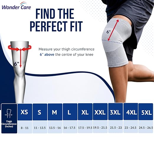 Wonder Care 2-Pack Bamboo Knee Compression Sleeve for Men and Women, Compression Knee Sleeve for Running, Volleyball, Gym Weightlifting Made from Bamboo Yarn, Perfect Knee Brace for Knee Pain and Enhanced Comfort - 1 Pair
