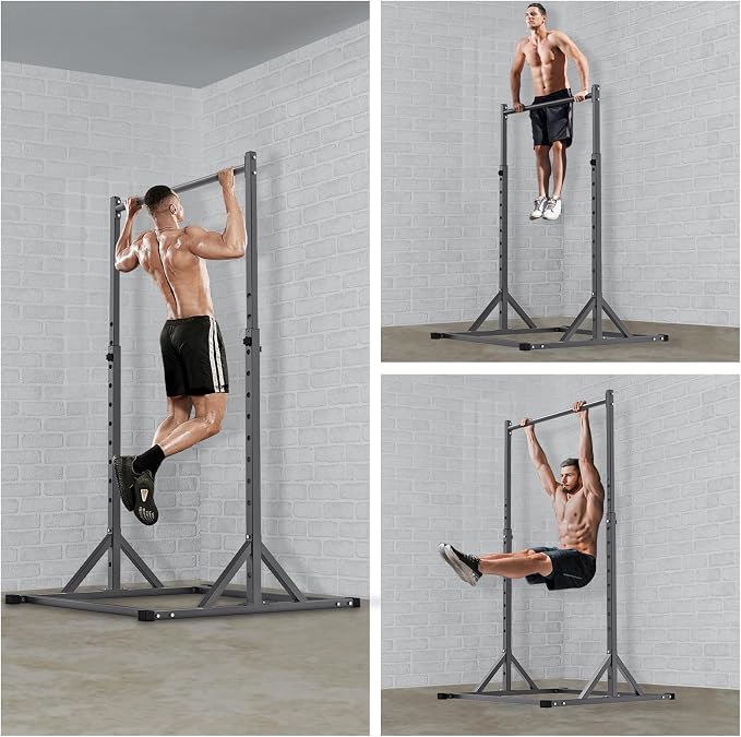 SELEWARE Dip Bar Attachment for Power Rack, 2 x 2 Tube, Multi Grip Handle | Fully Welded Steel Design, Stable Support for Dips, Pull Ups and Strength Training, Ideal for Home Gym Workouts
