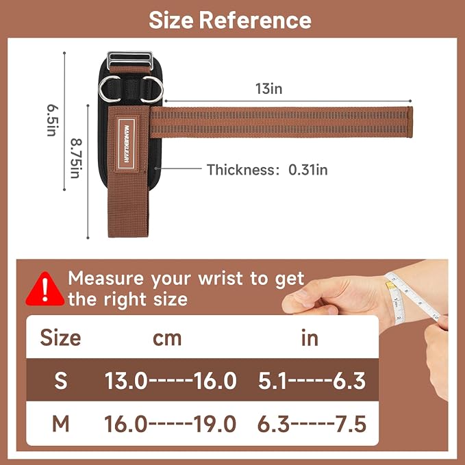 M MANUEKLEAR Wrist Straps for Weightlifting, Gym Lifting Straps with D Rings for Cable Machine,Weight Lifting Wrist Wraps for Men Women