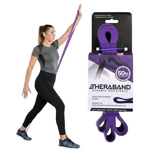 THERABAND Resistance Band Loop, Exercise, Workout, Physical Therapy, Purple | Elastic resistance band for exercise, strength training, stretching and physical therapy