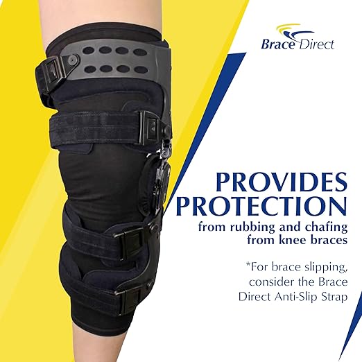 Brace Direct Knee Brace Undersleeve, Non-Slip Protective Liner for Comfort | Thin, breathable leg sleeve worn under a knee brace with anti-slip, skin-protecting barrier against rubbing, chafing & rash