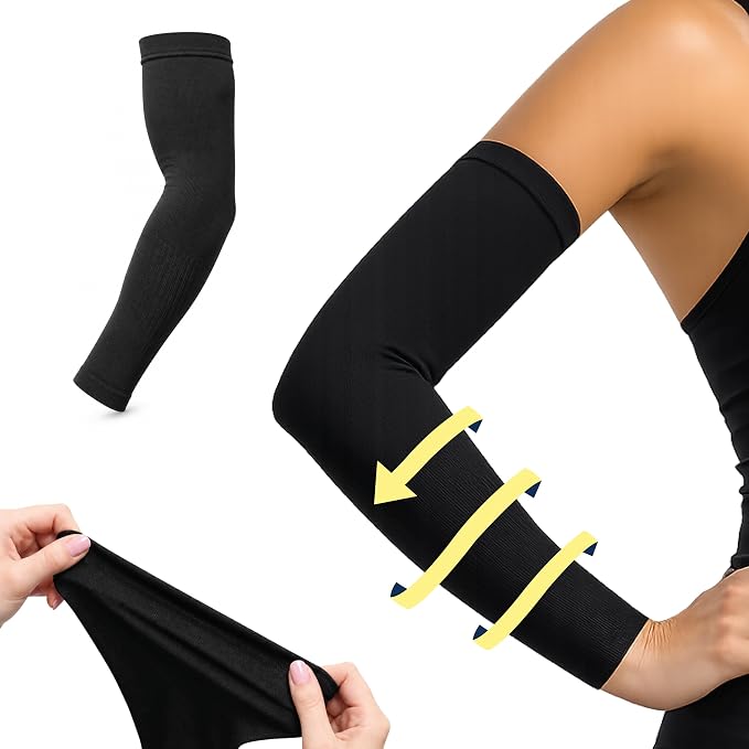 Doctor's Choice Full Arm Compression Sleeve, 10-20 mmHg, Men & Women | Graduated Support, Breathable Moisture-Wicking Fabric, Non-Binding Fit, Ideal for Recovery, Daily Wear, Running & Active Life