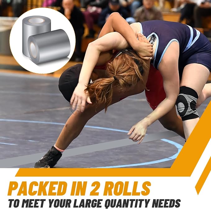 Pangda Wrestling Mat Tape 3 or 4 Inch Heavy Duty 7 Mil PVC Carpet Tape for Wrestling Grappling Exercise Mats Seaming Cover Gym Floor Carpet Seam