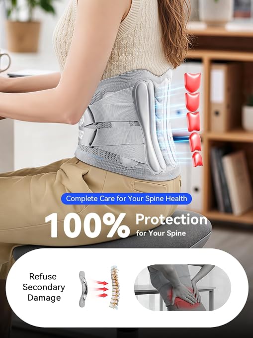 Back Brace for Men Lower Back Pain Relief, Back Support with Lumbar Pad | Ultra Breathable Lumbar Support Belt with Adjustable Straps, Immediate Relief from Sciatica, Herniated Disc, Scoliosis