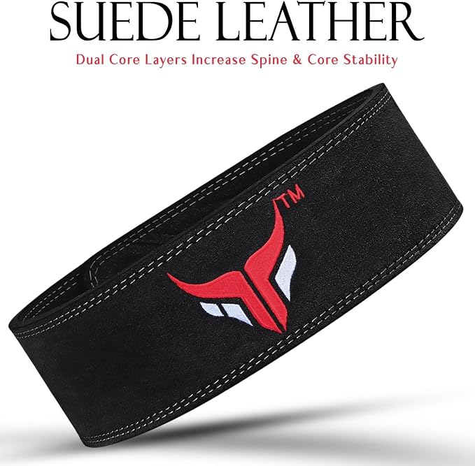 Mytra Fusion Weight Lifting Belt for Men and Women Gym Belt 10MM Thick and 4" wide 100% Genuine Leather Workout Belt for Weightlifting, Powerlifting, Gym, Training and Bodybuilding