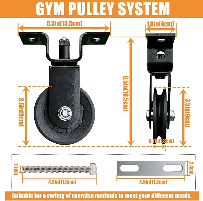 Power Rack Pulley Attachment, LAT Pulldown Machine - Cable & Weight Dual Pulley System for Home Gym Strength Training, Power Racks
