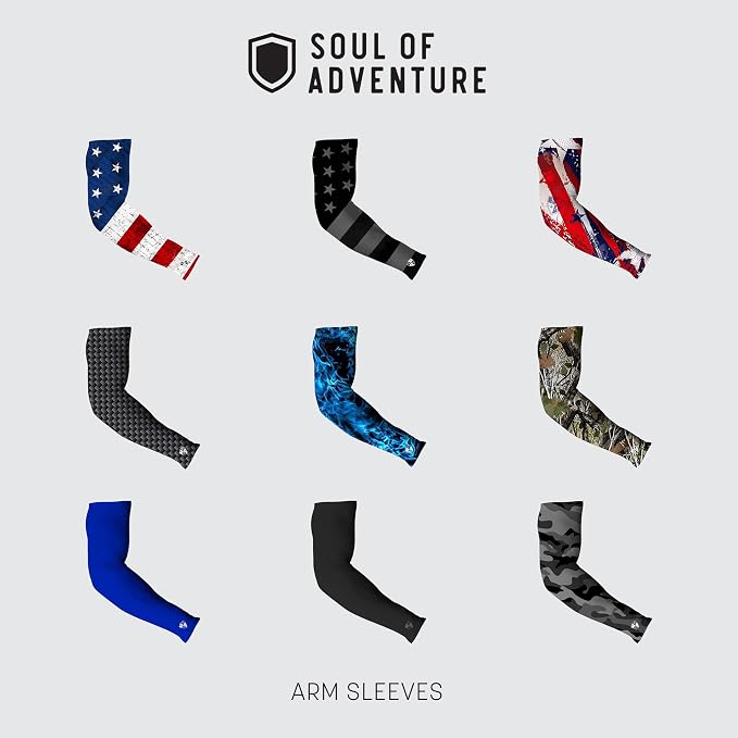 S A Soul of Adventure Compression Arm Sleeve UV 30+ Sun Protection, Moisture Wicking, 4-Way Stretch