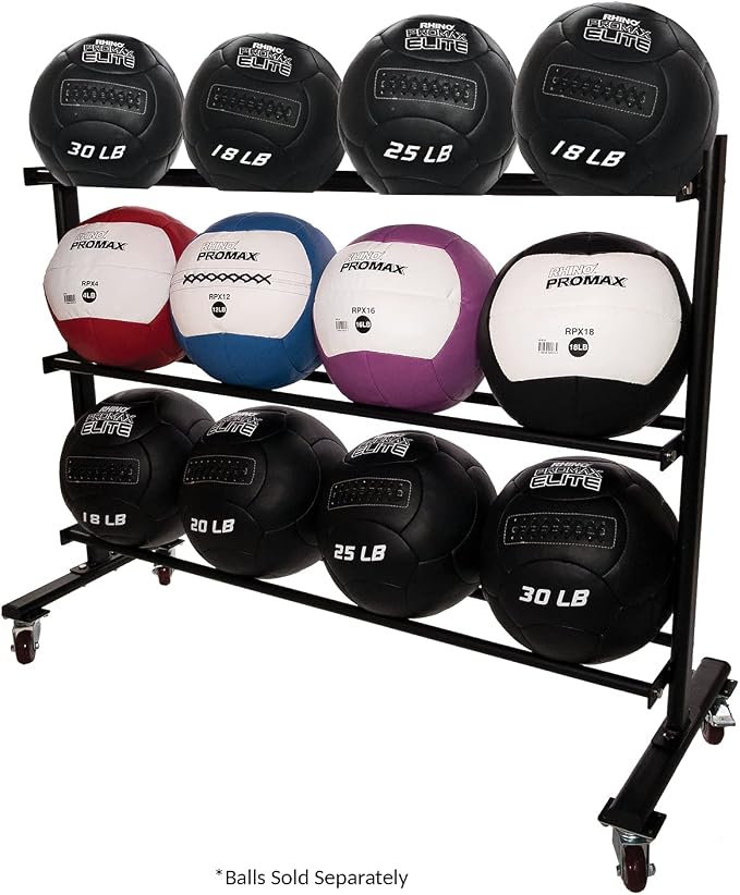 Champion Sports Rhino Promax Wall Balls - Soft Shell Non-Slip Grip for Weightlifting, Plyometrics, Cross Training, & Home Gym