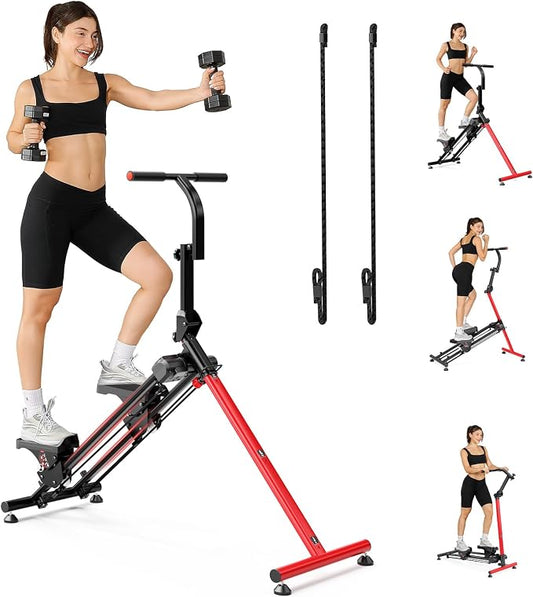 YOLEO Adjustable Resistance Stair Steppers for Exercise at Home, Folding Cardio Stairmaster with 3 Workout Modes & Oversized Pedal,90% Pre-Assembled Stair Climber with Handlebar for Full Body Workout