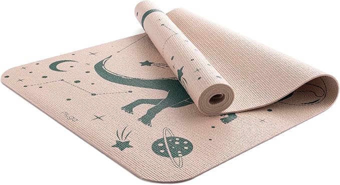 Myga Silk Print Kids Yoga Mat,Non-Slip Yoga Mat for Childrens Exercise, Fitness, Yoga and Mindfulness Lightweight, Easy Clean Play Mat for Girls and Boys