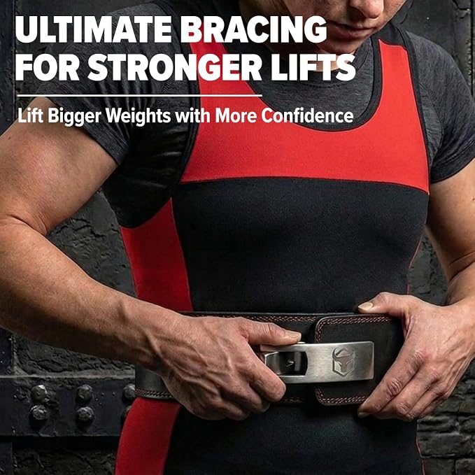 10mm Powerlifting Lever Belt 3 Inch - IPF Approved Weight Lifting Belt for Powerlifting, Squat, Bench & Deadlift – Premium Leather Weightlifting Lever Belt for Men & Women