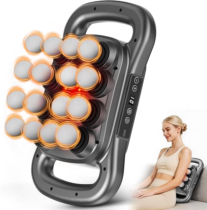 16-Head Massage Gun Set, 2600mAh Deep Tissue Percussion Massager | 9 Speeds & Styles, Quiet Electric Tool for Back, Shoulders, Legs, Foot, Body Muscle Pain Relief, Gunmetal