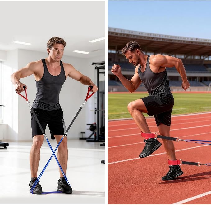 Exercise Bands，Set of 6 Resistance Bands for Working Out,Pull Up Bands Set,at Home Workout Equipment,Instruction Guide and Carry Bag Included