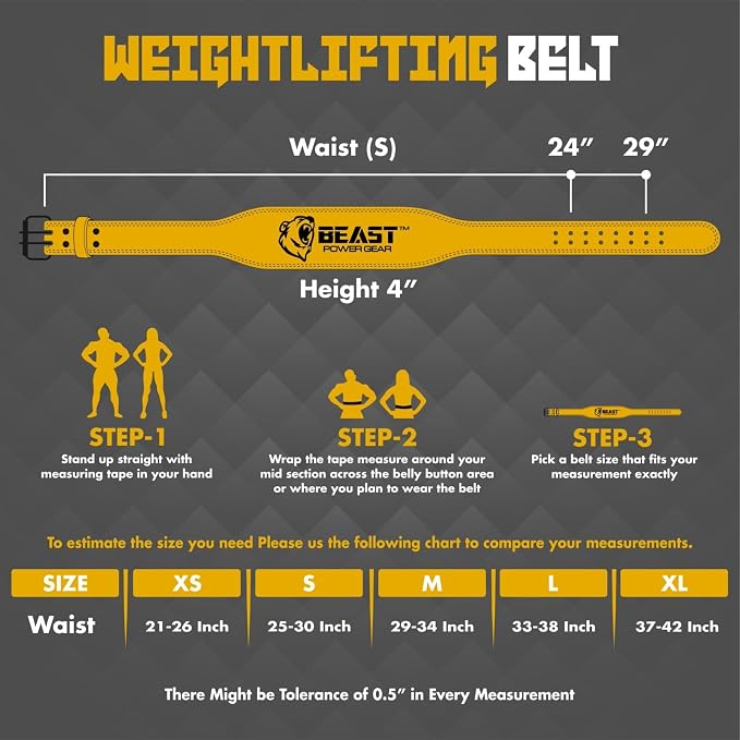 Weight Lifting Belt - 4” Genuine Leather Belts Padded Lower Back Support for Gym Bodybuilding Squat Deadlift Weightlifting Cross Strength Training Men Women Free Wrist Wrap