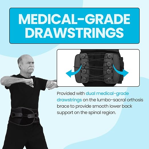Comfyorthopedic LSO Back Brace for Lower Back Pain for Women & Men for Herniated Disc, Scoliosis, Post Surgery, Spine Fractures, Sciatica Relief Medical Grade Rigid Lumbar Support L0648/L0631