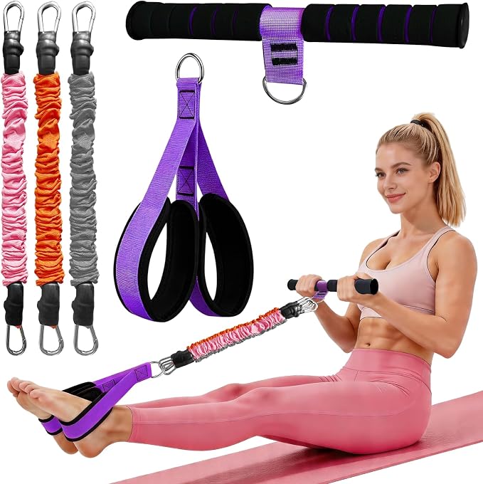 Durable Comfortable Padded Handle Adjustable Pedal Resistance Band 20-40LBS for Full Body Workout