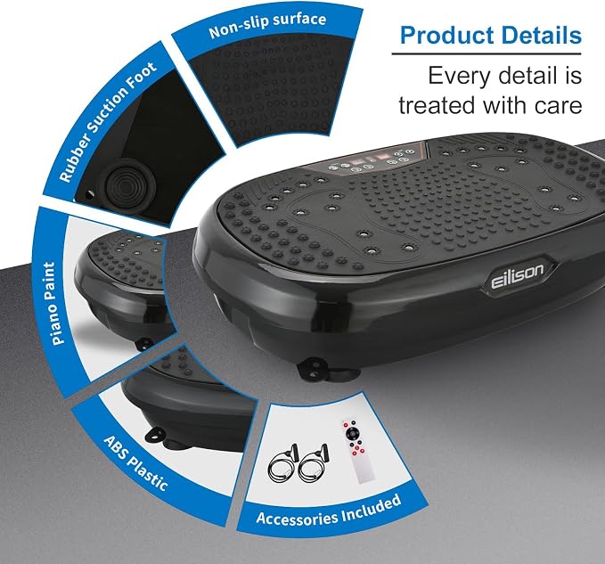 FitMaxx 3D XL Vibration Plate Exercise Machine - Whole Body Workout Vibration Platform w/Loop Bands - Lymphatic Drainage Machine for Weight Loss, Shaping, Recovery