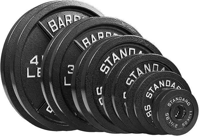 Steel Olympic Plates 45lb Pair - Olympic Standard Premium Coated 2x 45 Pound Weights