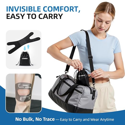 CAMBIVO Patella Tendon Support Knee Brace for Women & Men, Adjustable Knee Strap with Gel Pad & Side Stabilizers, Breathable Lightweight Knee Support for Running, Training & Daily Use (Black, L/XL)