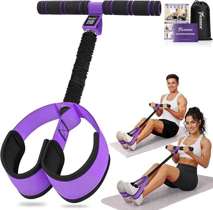 Upgraded Pedal Resistance Band with Handles, Foot Pedal Resistance Bands for Women, Core Abs Leg Training, Exercise Bands for Full Body Workout Fitness, Home Gym Equipment, Pilates & Physical Therapy