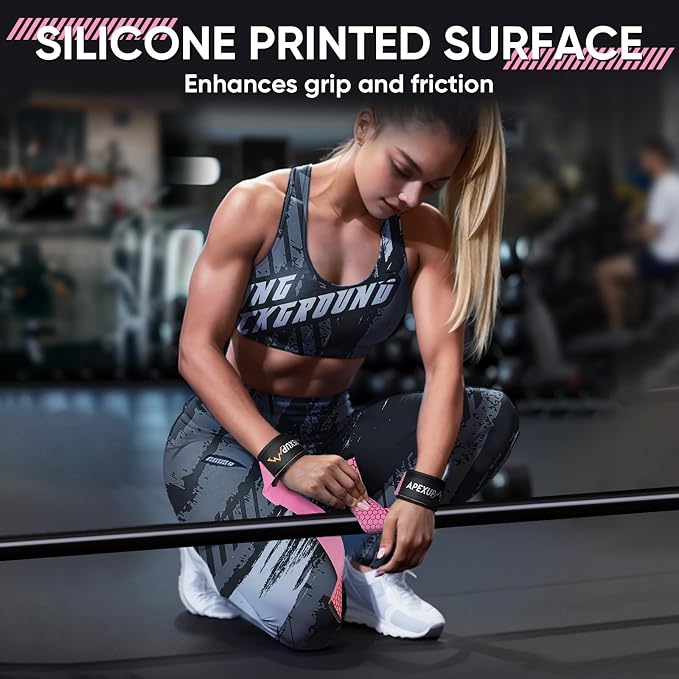 Weight Lifting Straps for Weightlifting, Lifting Wrist Straps Gym, Deadlift Strap, Anti Slip Silicone Weightlifting Strap Men Women Powerlifting, Strength Training