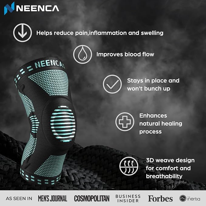 NEENCA Professional Knee Brace for Pain Relief, Medical Knee Support with Patella Pad & Side Stabilizers, Compression Knee Sleeve for Meniscus Tear, ACL, Joint Pain, Runner, Workout - FSA/HSA APPROVED