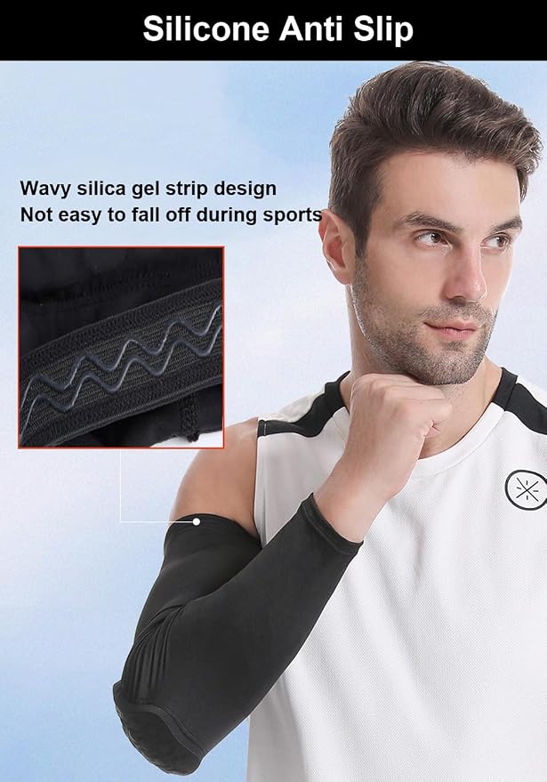 Honeycomb Anti Collision Padded Arm Sleeves - 2 Pack for Basketball, Football, Volleyball