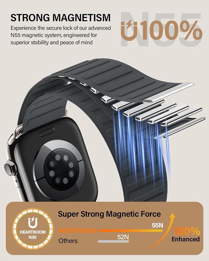 Magnetic Link Sport Band Compatible with Apple Watch Bands for Men Women | Patented Solo Loop Band 40mm 38mm 41mm 44mm 45mm 42mm 49mm, Sport Strap for iWatch Series 11 10 9 8 7 6 5 4 3 2 1 Ultra SE