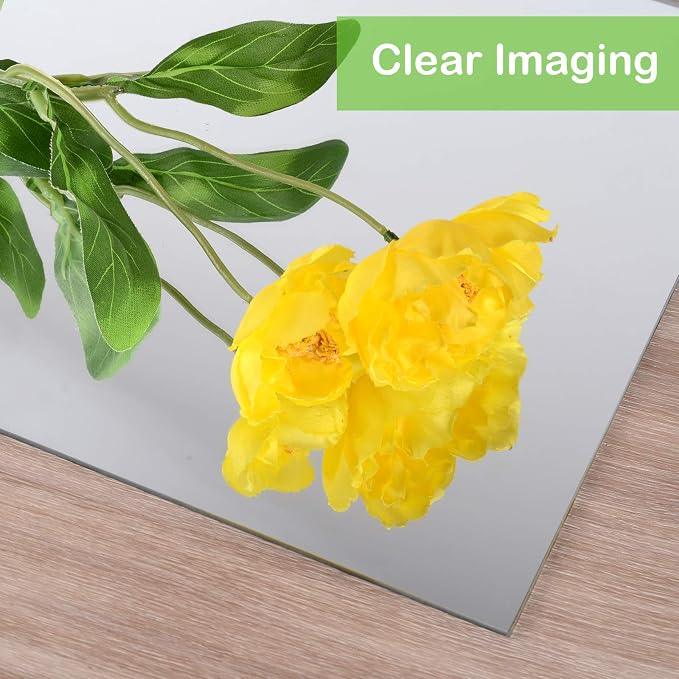 EVENLIVE Large Full Length Home Gym Mirror Tiles 4-Pack 14 Inch | Glass frameless self-adhesive mirror tiles for wall mirror mounted. Home gym accessory, door, bedroom. Easy stick on