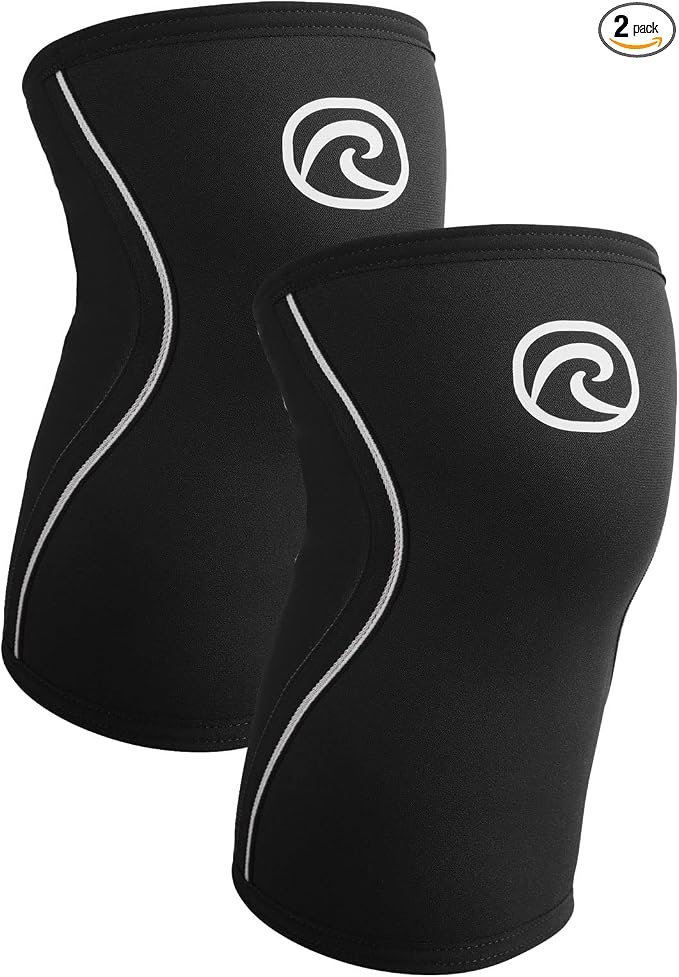 Rehband 5mm Knee Sleeves for Functional Training, Cross-Training & Powerlifting, Weightlifting Knee Support made of Neoprene, Unisex, Colour:Black - 1 Pair, Size:Large